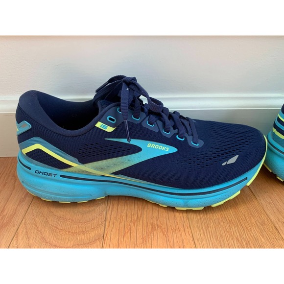 Brooks Ghost 15 Mens Shoes Sz 8 D Running Athletic Navy Blue Green Sneakers - Picture 8 of 10